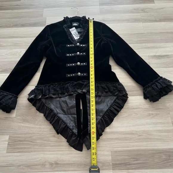 Rumies Black Velvet Corset Lace-up Style Jacket Size 10